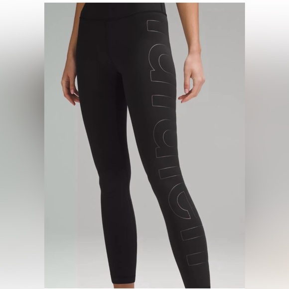 LULULEMON WUNDER UNDER HIGH RISE TIGHT 25” GRAPHIC BLACK COLOR SIZE 10 NWT - Picture 1 of 9
